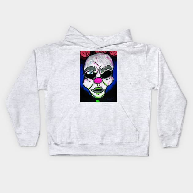 Stage Clown Kids Hoodie by lowen morrison